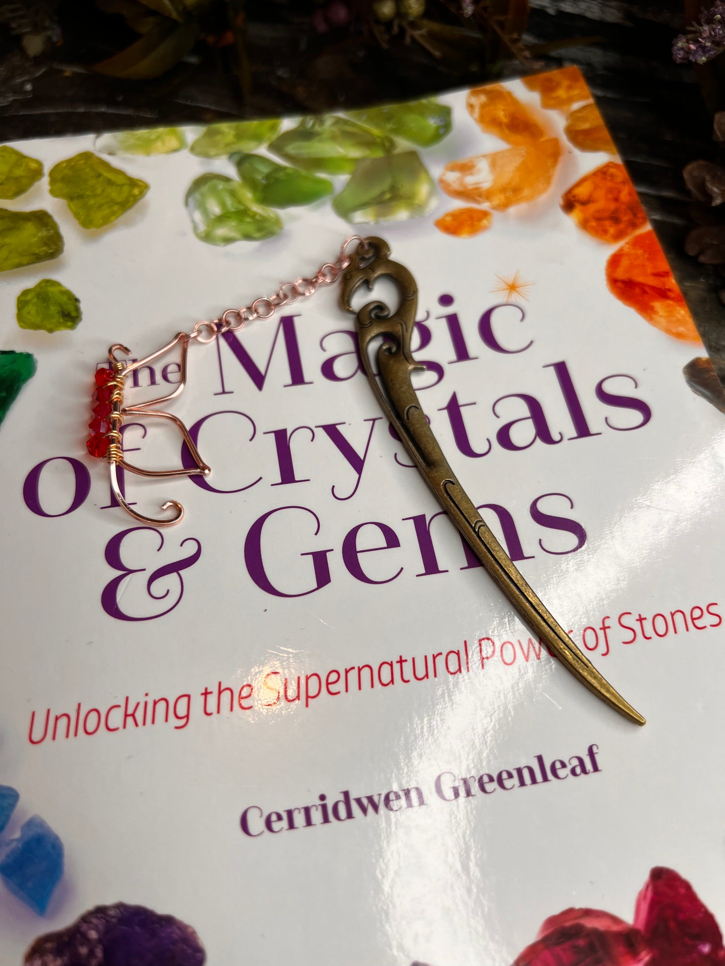 Red Rose Gold Butterfly Bookmark