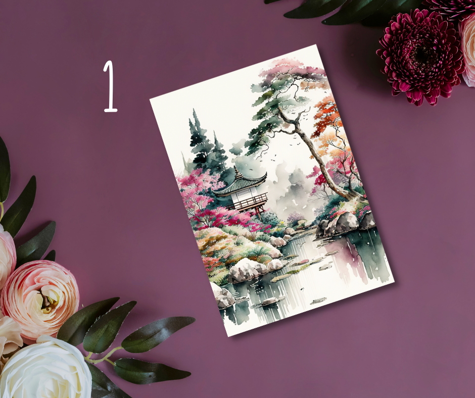 Japanese Art Journaling Cards