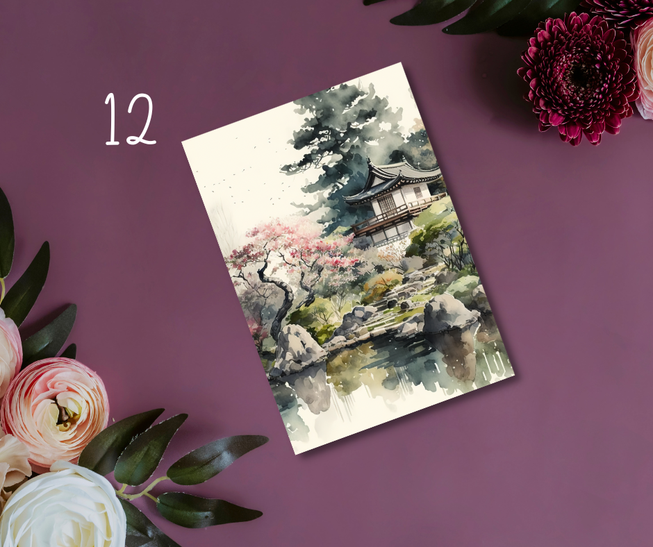 Japanese Art Journaling Cards