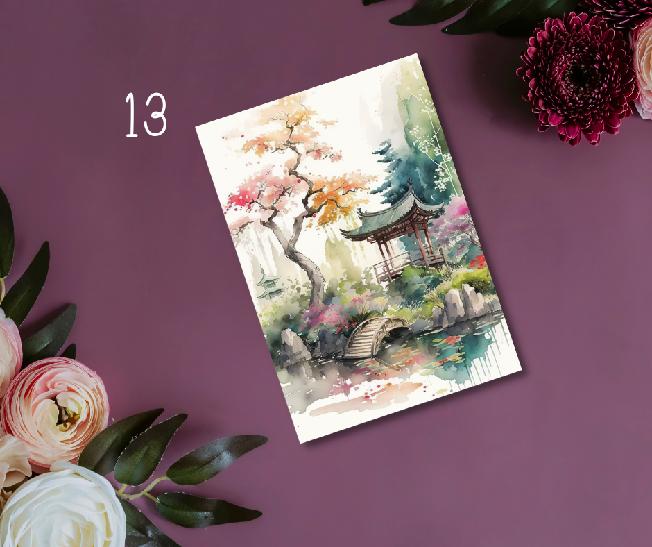 Japanese Art Journaling Cards