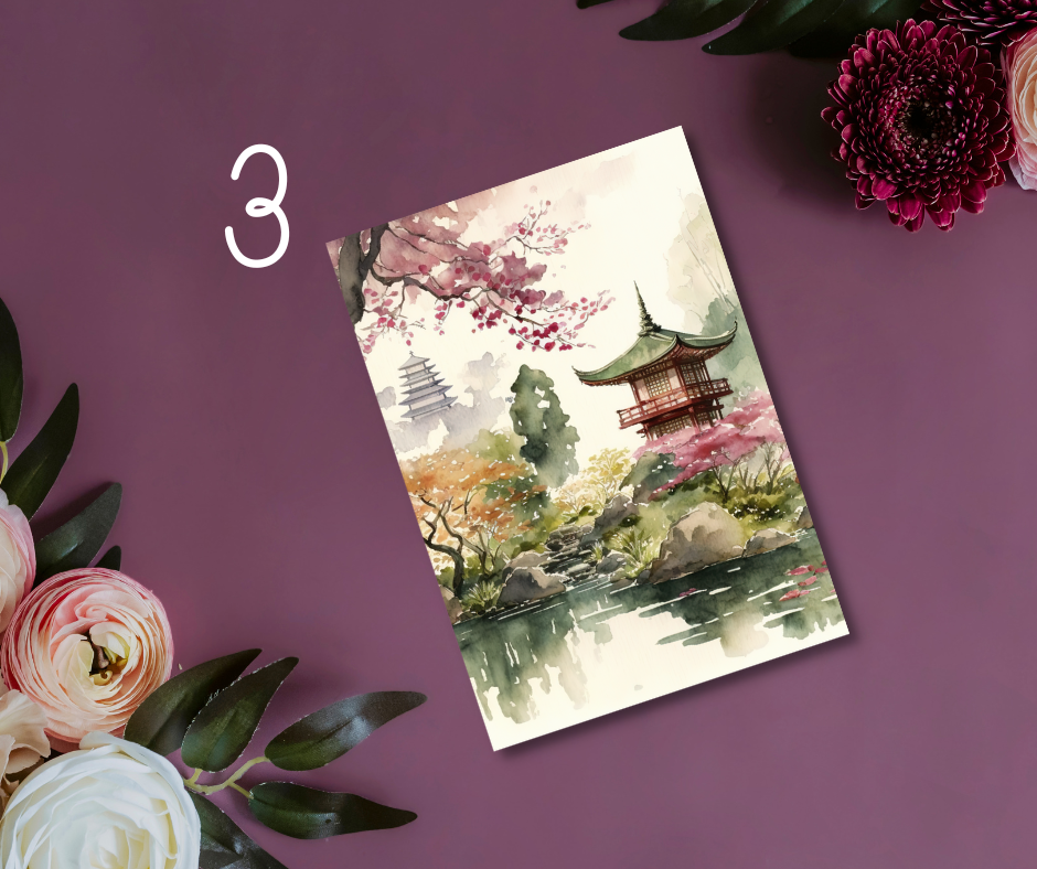 Japanese Art Journaling Cards