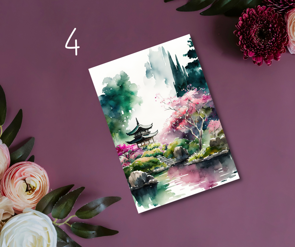 Japanese Art Journaling Cards