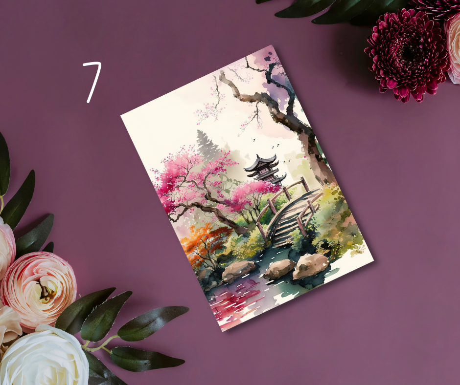 Japanese Art Journaling Cards