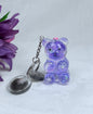 Purple Snowflake Bear Keychain