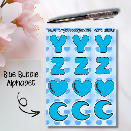 Blue Bubble Alphabet
