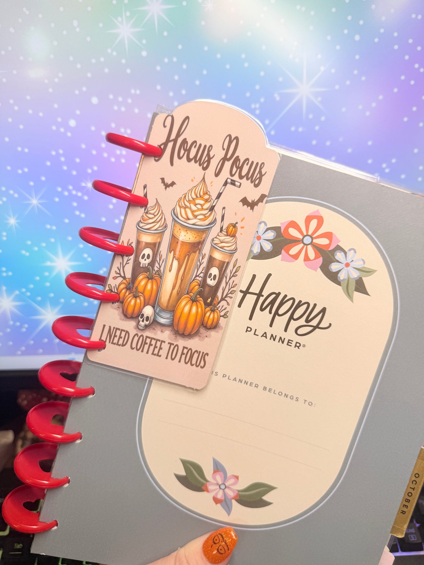 Fall Vibes Happy Planner Classic Cover and Bookmarks