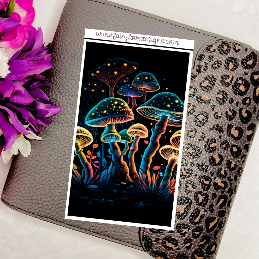Neon Mushroom Journaling Kit with Rip Washi 2