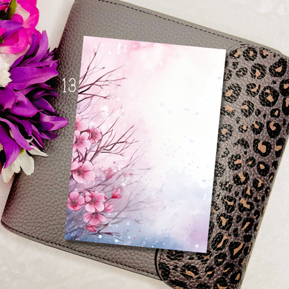 3.5x5" Winter Cherry Blossom Journaling Cards