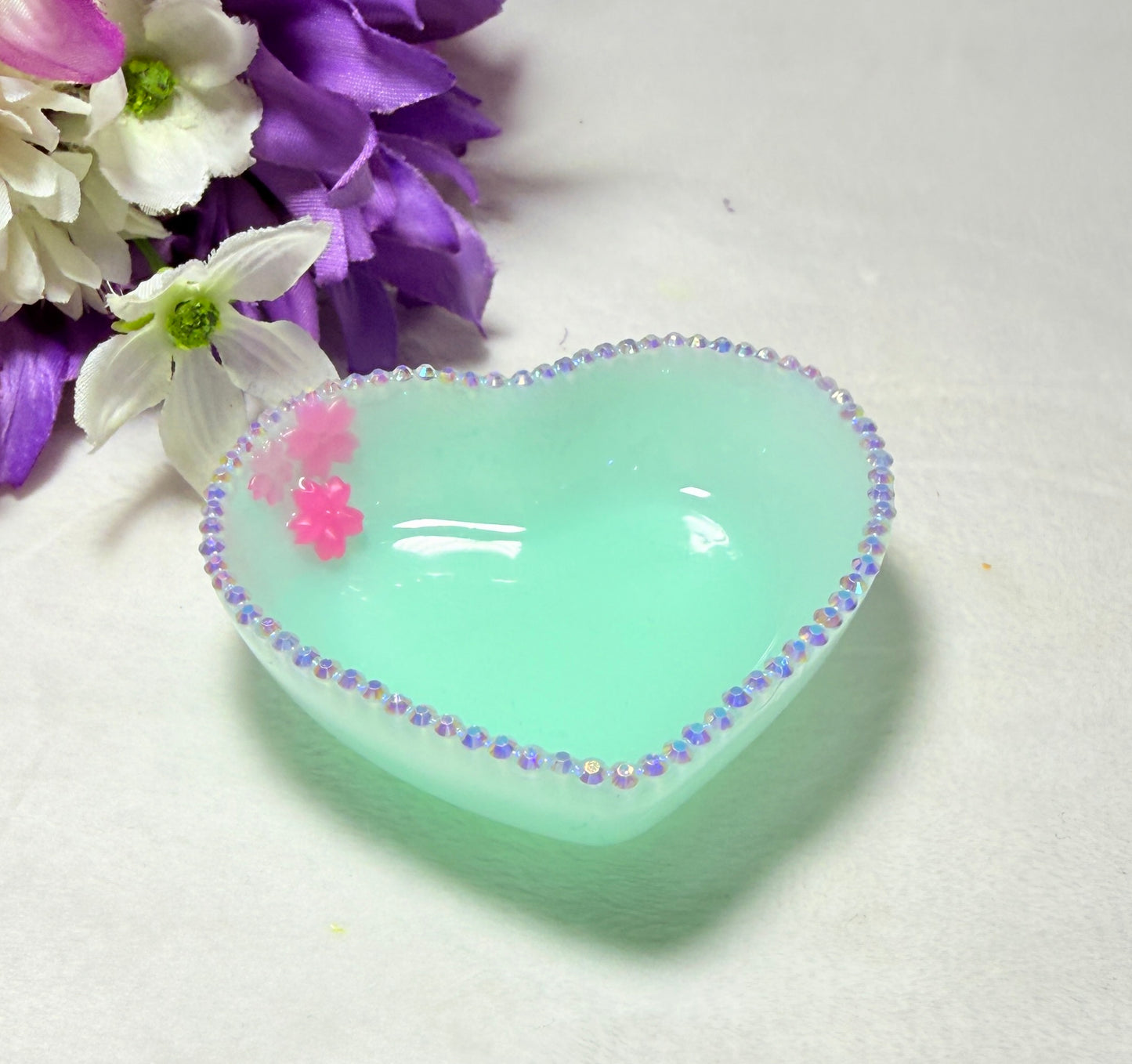 Pastel Teal Heart Bowl