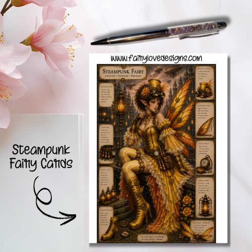 Sitting Steampunk Fairy Cards