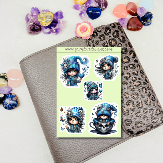 Blue Goth Gnomes