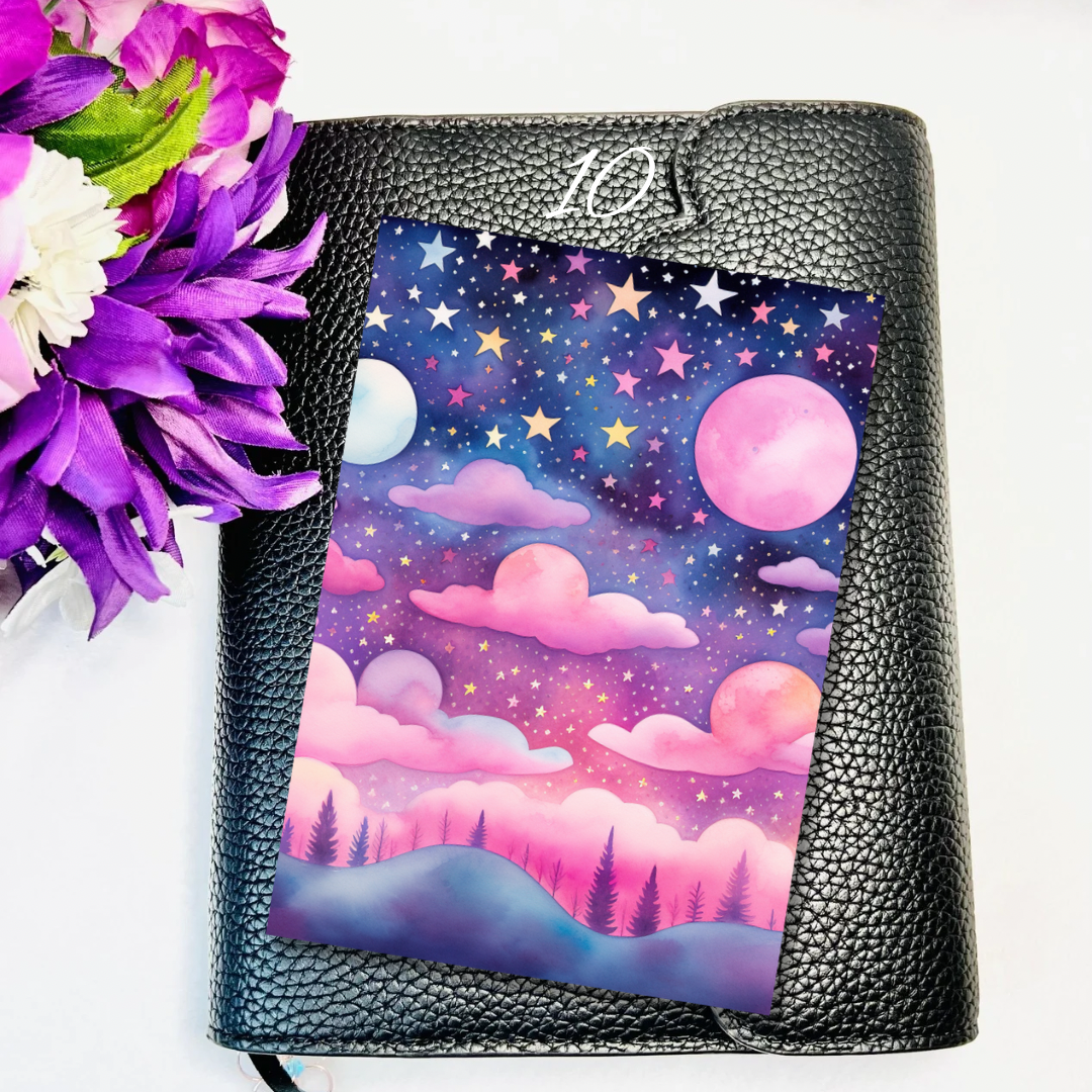 Pink Galaxy Journaling Card Stickers