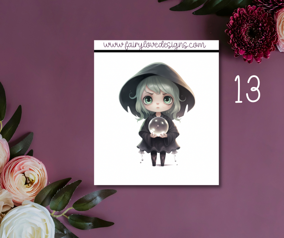1 1/2" Witchy Girls Single Deco Stickers