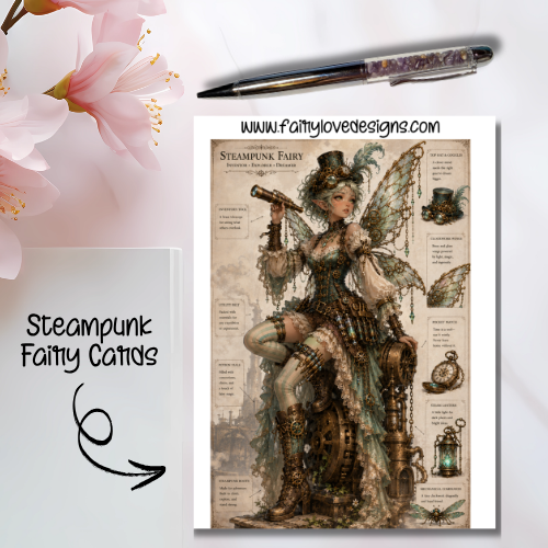 Sitting Steampunk Fairy Cards