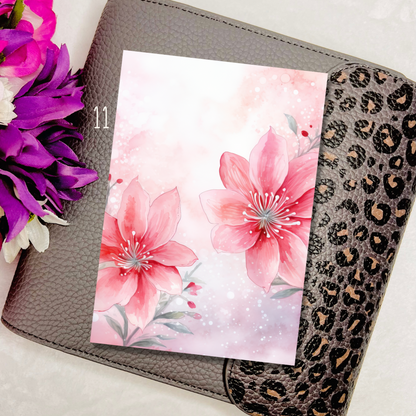 3.5x5" Winter Cherry Blossom Journaling Cards