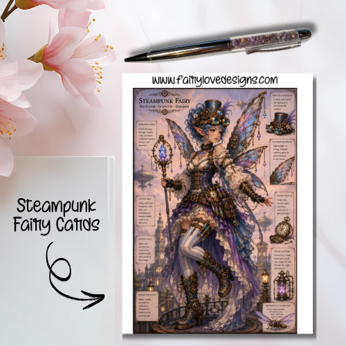 Sitting Steampunk Fairy Cards