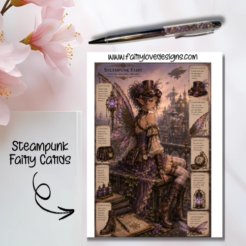 Sitting Steampunk Fairy Cards