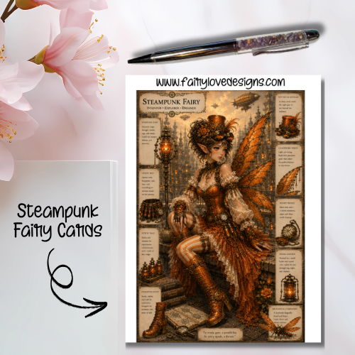 Sitting Steampunk Fairy Cards