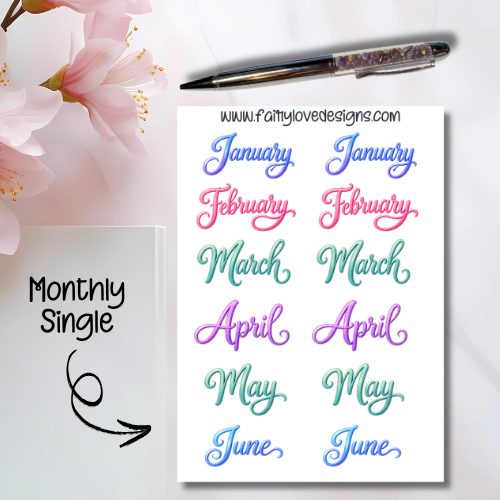 Monthly Single Stickers