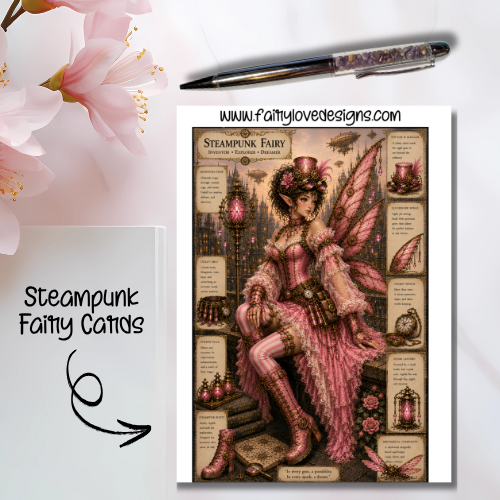 Sitting Steampunk Fairy Cards