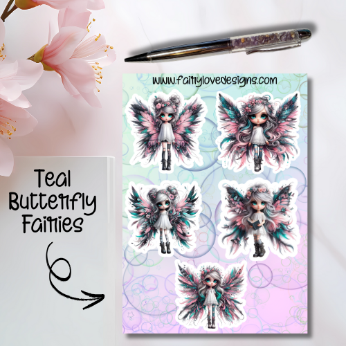 Teal Butterfly Fairies