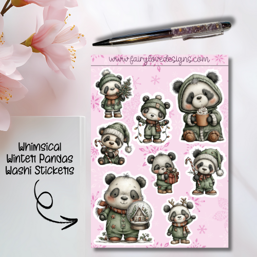Whimsical Winter Pandas