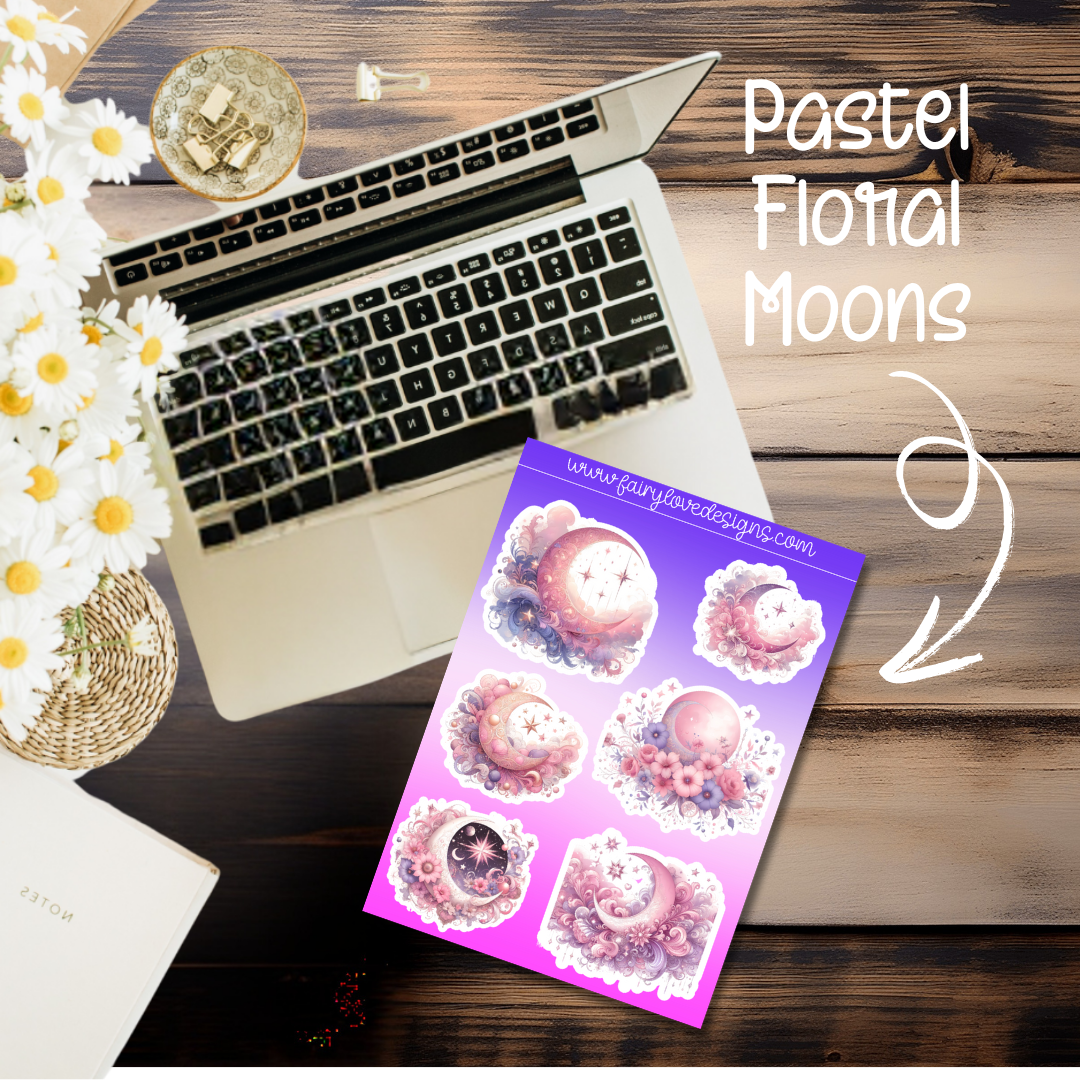 Pastel Floral Moons