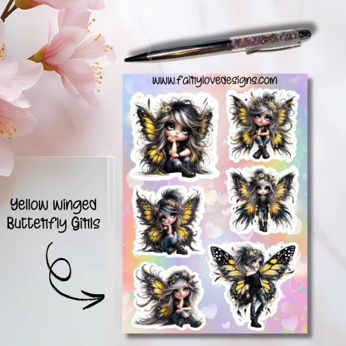 Yellow Winged Butterfly Girls