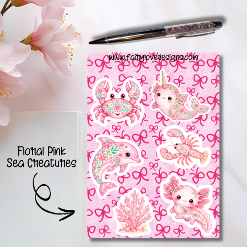 Floral Pink Sea Creatures