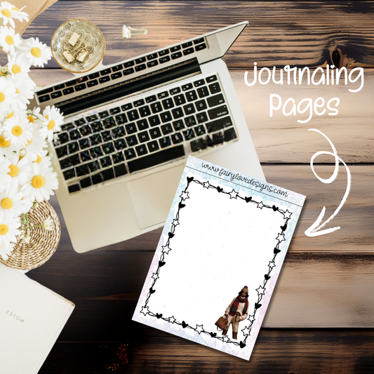 Dark Tone Winter Girl Journaling Pages