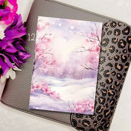 3.5x5" Winter Cherry Blossom Journaling Cards