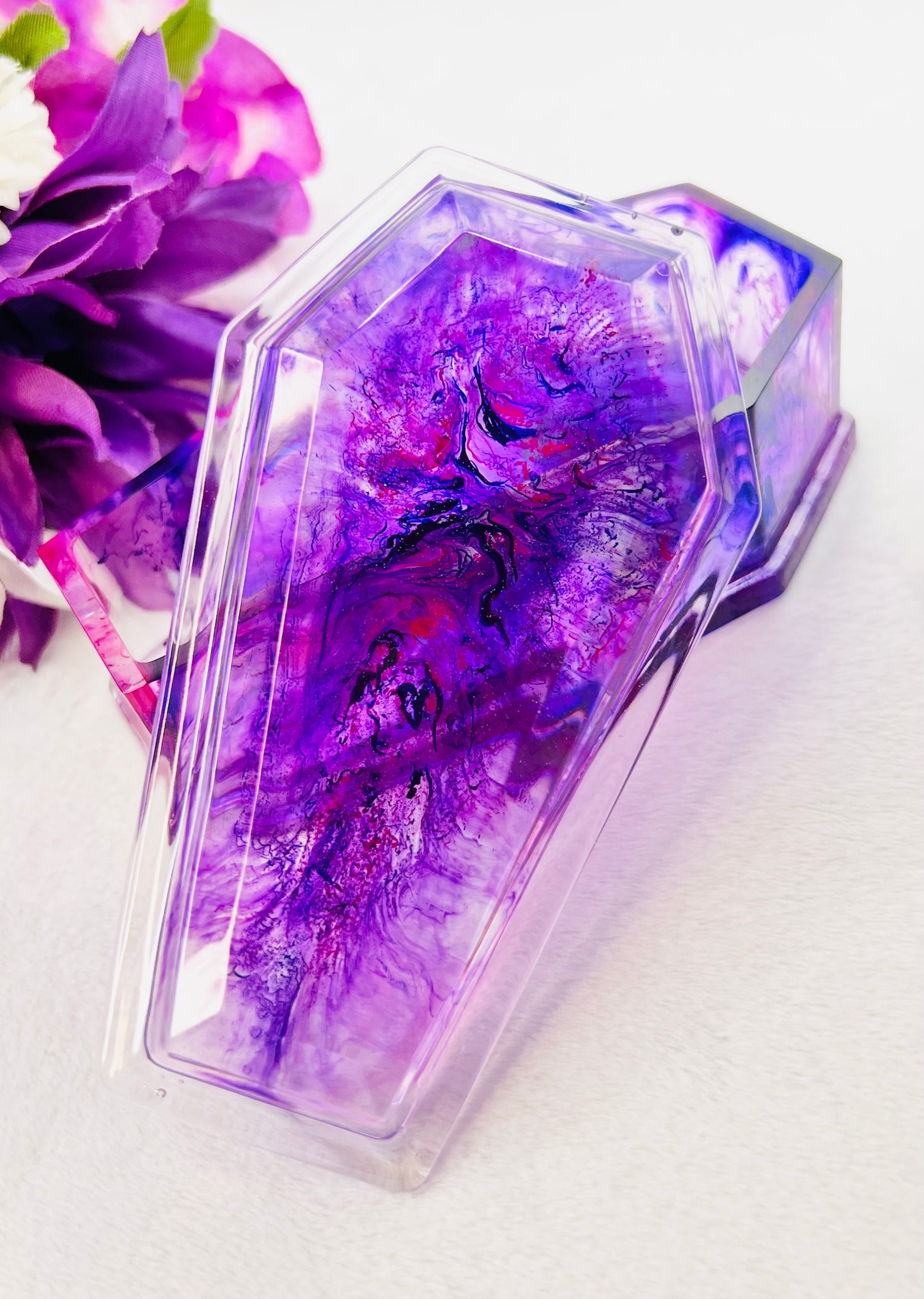 Purple and Blue Coffin Jewelry Box