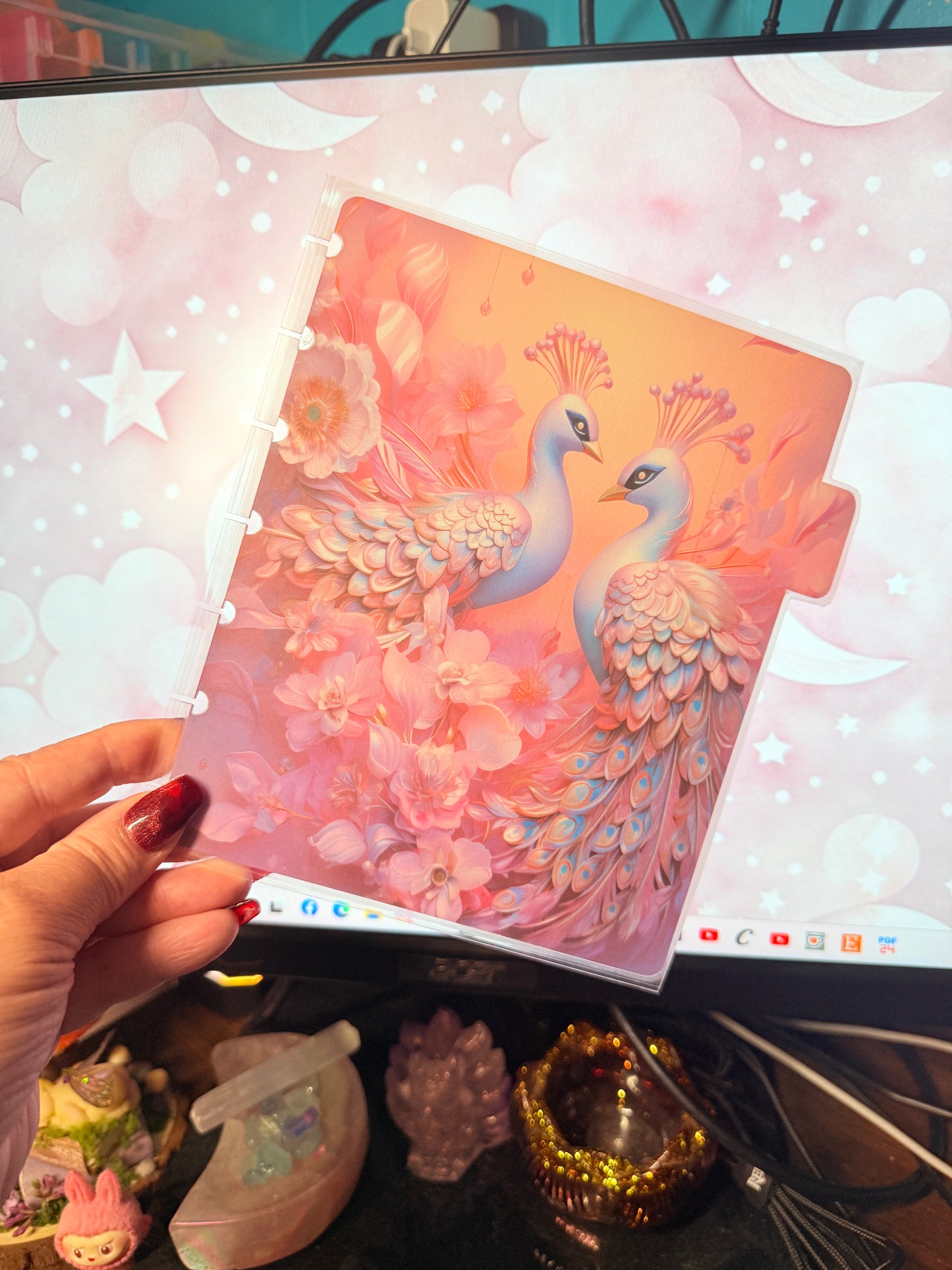 Pink Peacock B6 Disc Bound