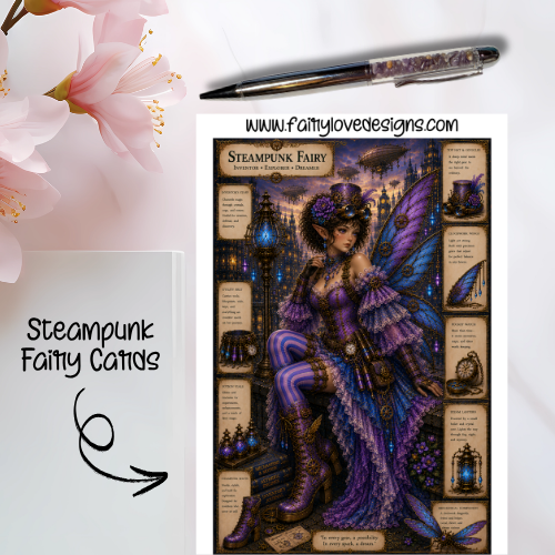 Sitting Steampunk Fairy Cards