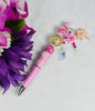 Pink Flower Barrel and Charms Pen