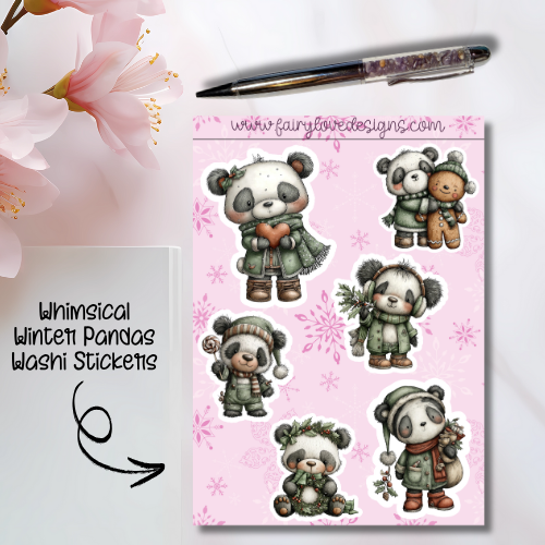 Whimsical Winter Pandas