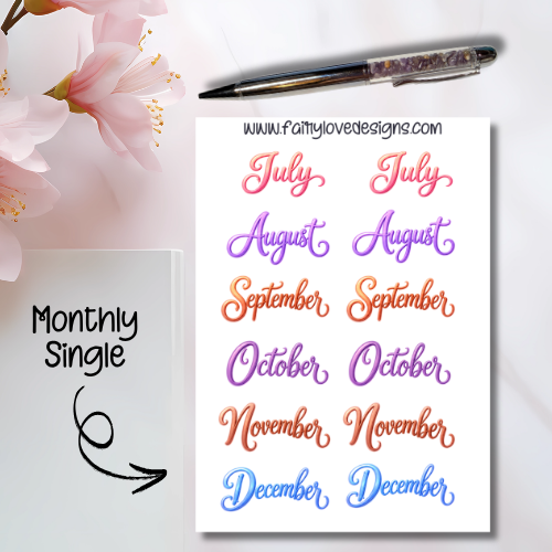Monthly Single Stickers