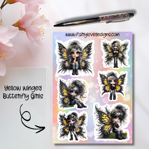 Yellow Winged Butterfly Girls