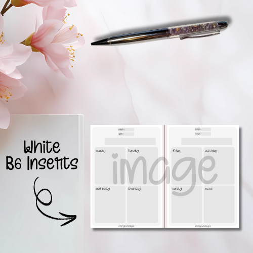 B6 Disc White Inserts - printable