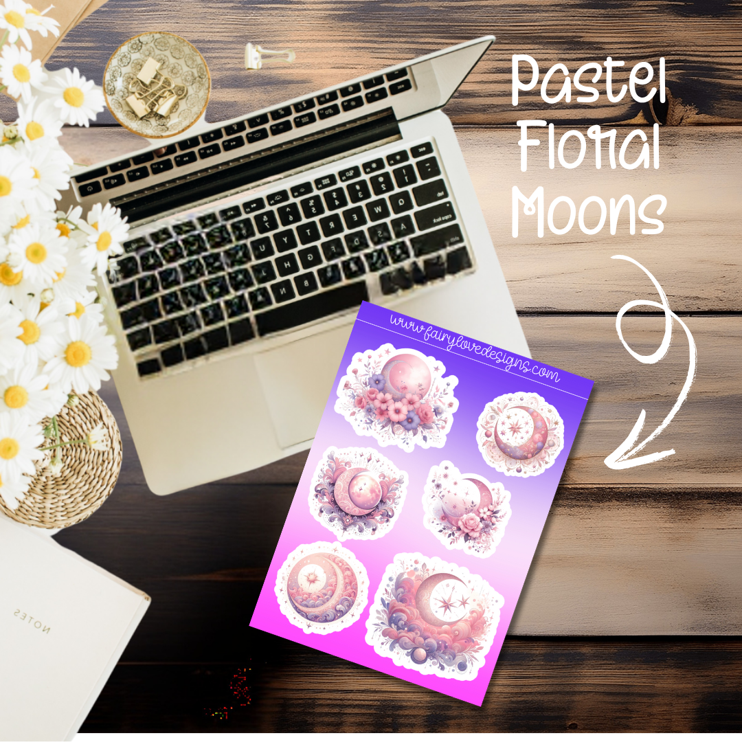 Pastel Floral Moons