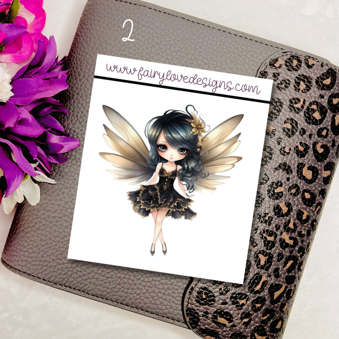 1 1/2" Cute Goth Fairies Single Deco