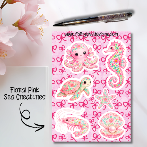 Floral Pink Sea Creatures