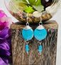 Turquoise with Glass Bead Dangle Earrings