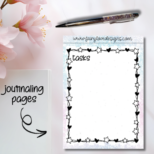 Dark Tone Winter Girl Journaling Pages