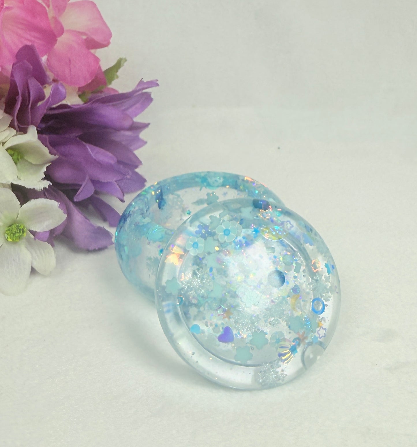 Blue/Clear Resin Trinket Jar