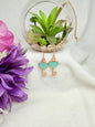 Rose Gold with Teal Color Dangle Earrings