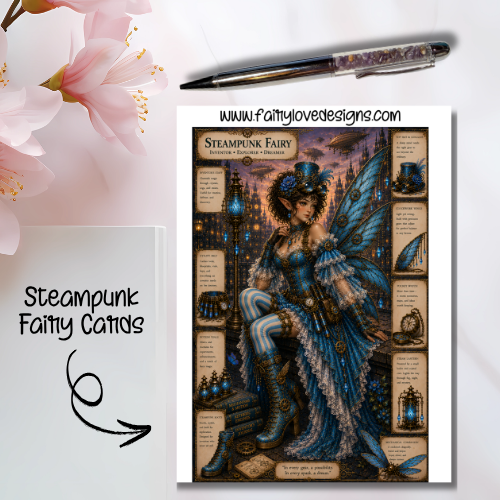 Sitting Steampunk Fairy Cards