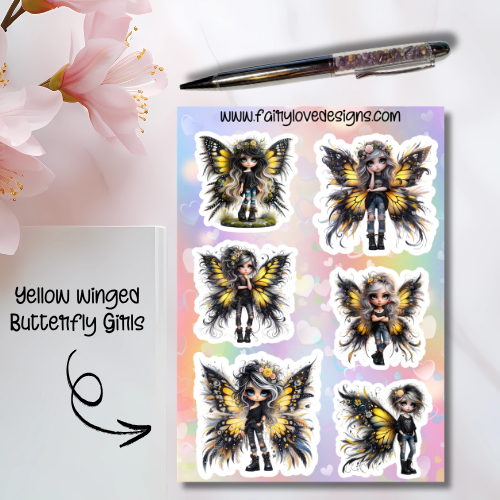Yellow Winged Butterfly Girls