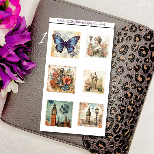 Assorted Butterfly Stamp Half Sheets