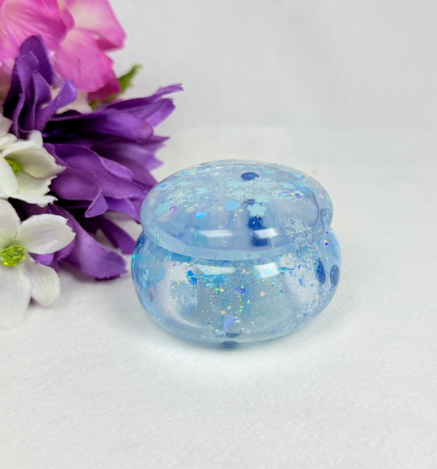 Blue/Clear Resin Trinket Jar